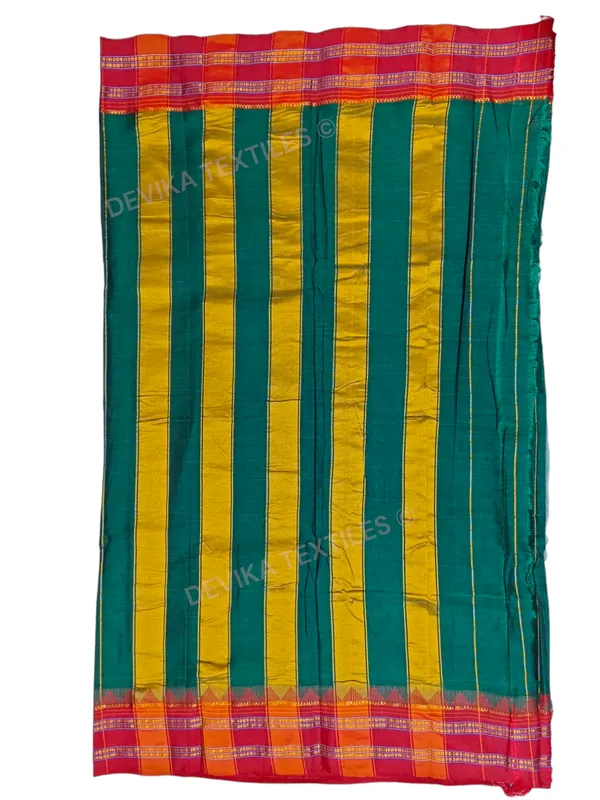 Bottle_Green_Sanvi_Narayanpeth_Pure_Handloom_Cotton_Saree_With_Running_Blouse_Piece(Same_As_saree)