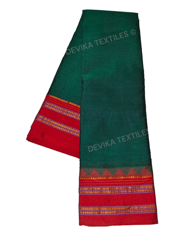 Bottle_Green_Sanvi_Narayanpeth_Pure_Handloom_Cotton_Saree_With_Running_Blouse_Piece(Same_As_saree)