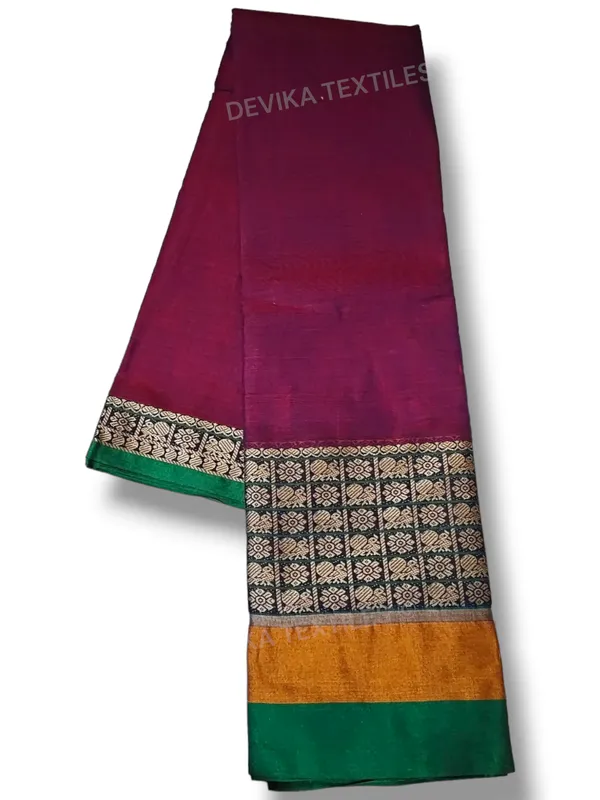 Chandrakala_Magenta_Narayanpeth_Pure_Handloom_Cotton_Saree_With_Running_Blouse_Piece(Same_As_saree)