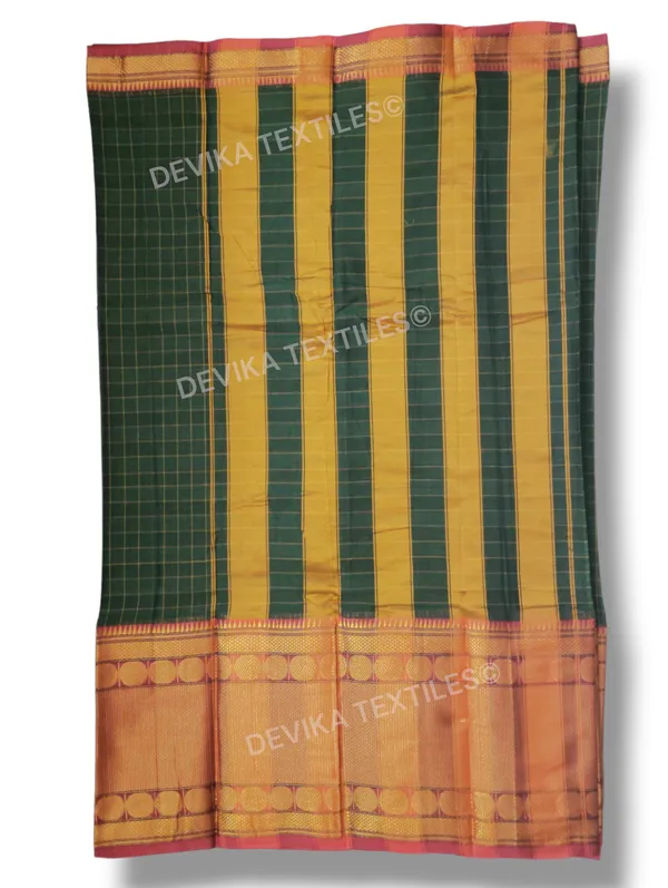 Chutney_Doller_Checks_Narayanpet_Pure_Handloom_Cotton_saree_with_running_blouse_piece