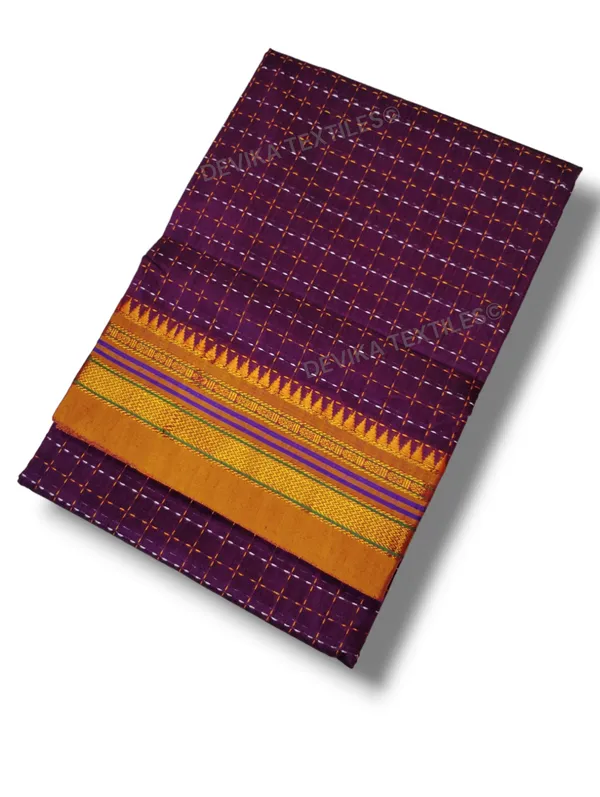 Maganta_Cottonsilk_Ilkal_starplus_pattern_saree_with_running_blouse_piece