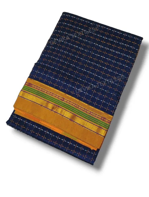Voilet_Cottonsilk_Ilkal_starplus_pattern_saree_with_running_blouse_piece