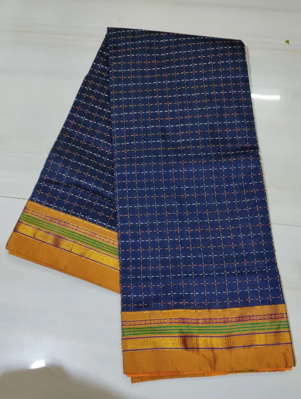 Voilet_Cottonsilk_Ilkal_starplus_pattern_saree_with_running_blouse_piece