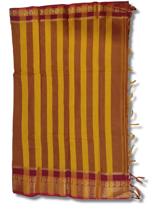 Deep_gold_Narayanpet_Cotton_saree_with_Running_blouse_piece_(6.20M)
