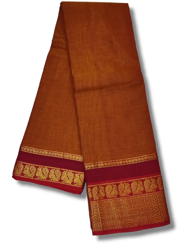 Deep_gold_Narayanpet_Cotton_saree_with_Running_blouse_piece_(6.20M)