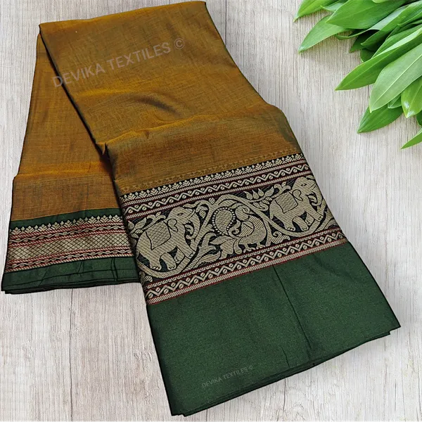 Dual_Tone_Mehandi_Tanvi_Thread_Border_Narayanpeth_Pure_Handloom_Cotton_saree_with_Running_blouse_piece_(Same_As_Saree)