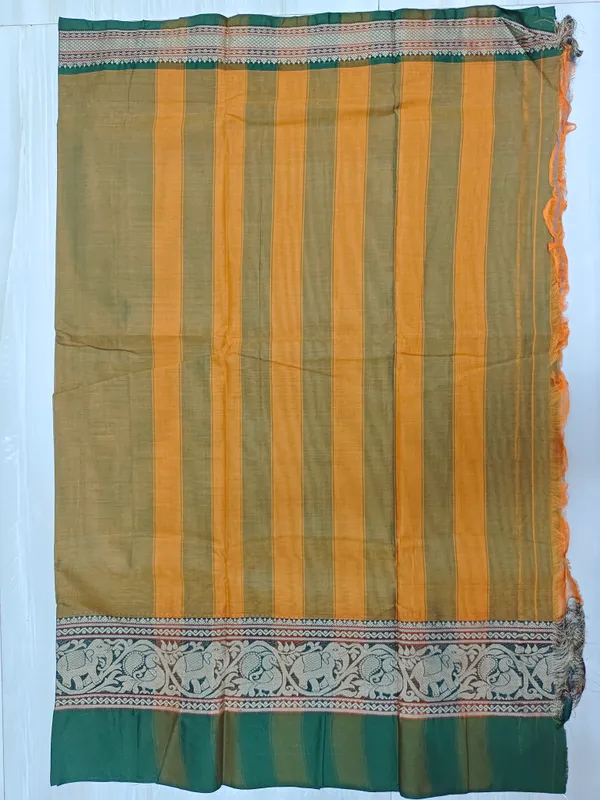 Dual_Tone_Mehandi_Tanvi_Thread_Border_Narayanpeth_Pure_Handloom_Cotton_saree_with_Running_blouse_piece_(Same_As_Saree)