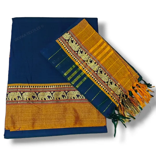 Dual_Tone_Rama_Color_Elephant_Border_Narayanapet_Cotton_Dress_meterial