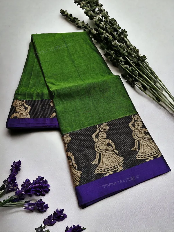 Green_Dancing_Doll_Narayanpeth_Pure_Cotton_saree_with_Running_blouse_(Same_As_Saree)