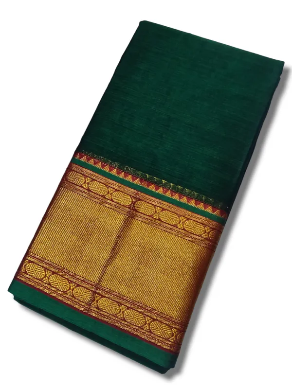 Green_Paithani_Border_Narayanpet_Pure_Cotton_Handloom_sarees_with_Running_blouse_piece_For_Women