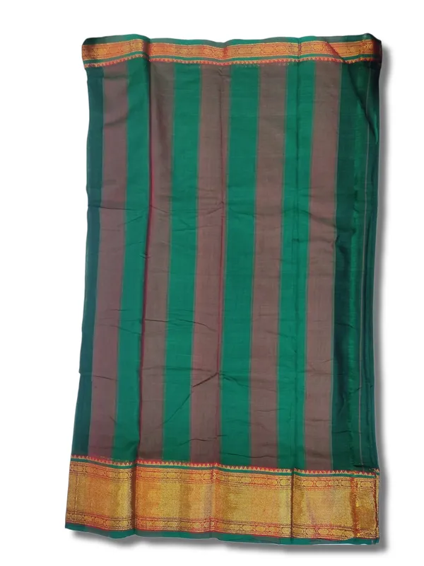 Green_Paithani_Border_Narayanpet_Pure_Cotton_Handloom_sarees_with_Running_blouse_piece_For_Women
