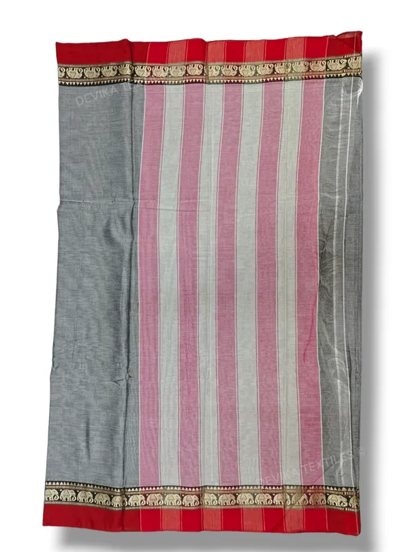 Grey_Elephant_Border_Narayanapet_Pure_Cotton_saree_with_running_blouse_piece_(same_as_saree)