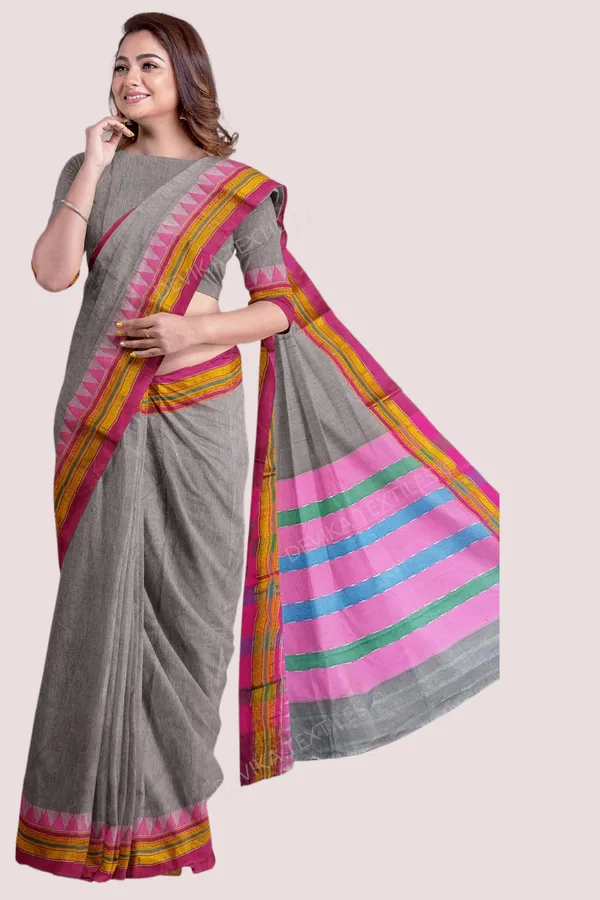 Grey_Ilkal_Cottonsilk_M_Border_Saree_with_Running_blouse_piece