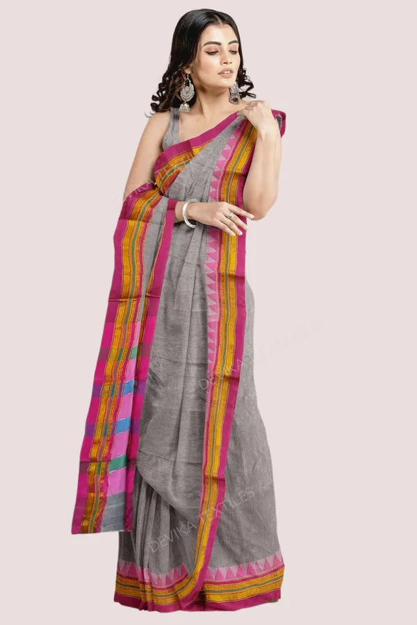 Grey_Ilkal_Cottonsilk_M_Border_Saree_with_Running_blouse_piece