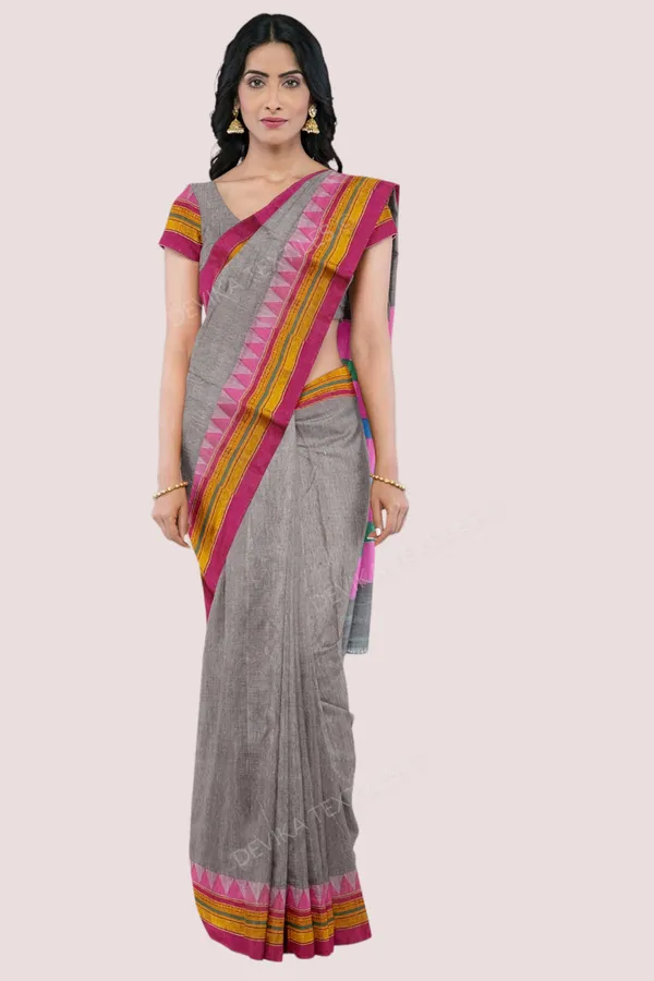 Grey_Ilkal_Cottonsilk_M_Border_Saree_with_Running_blouse_piece