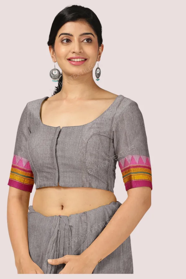 Grey_Ilkal_Cottonsilk_M_Border_Saree_with_Running_blouse_piece