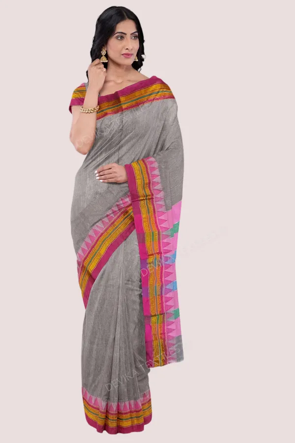Grey_Ilkal_Cottonsilk_M_Border_Saree_with_Running_blouse_piece