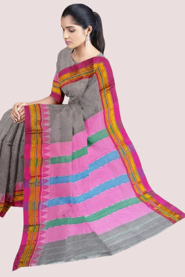 Grey_Ilkal_Cottonsilk_M_Border_Saree_with_Running_blouse_piece