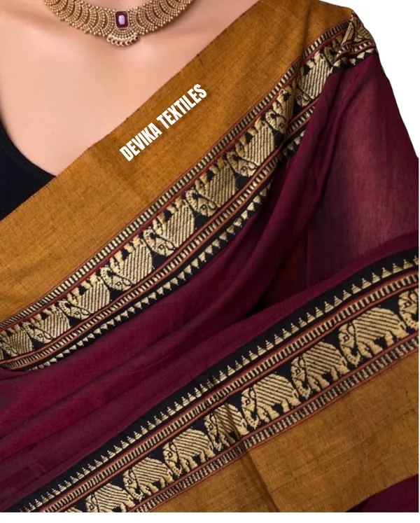 Pure_Handloom_Narayanpeth_Cotton_Saree_With_Running_Blouse_Piece_(Maroon)_For_Women
