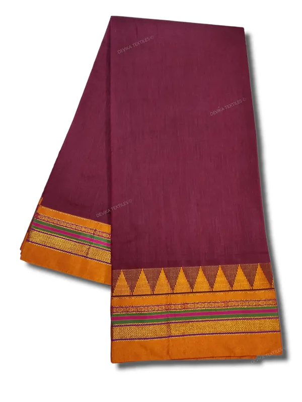 ILKAL_COTTONSILK_MAROON_M_BORDER_SAREE_WITH_RUNNING_BLOUSE_PIECE