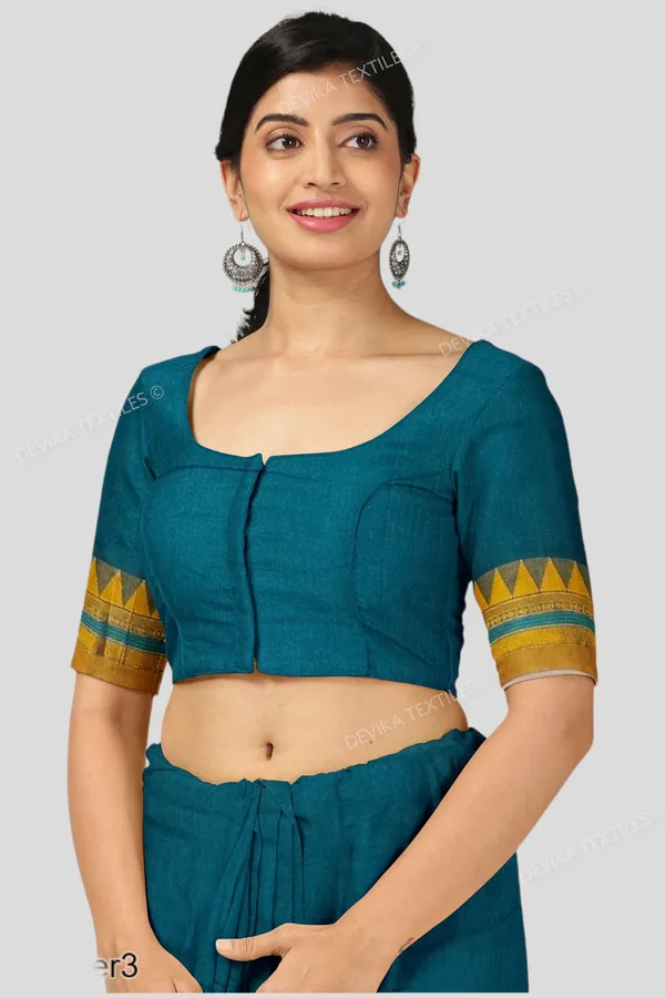 Ilkal_Ananda_Color_Cottonsilk_M_Border_Saree_with_Running_blouse_piece