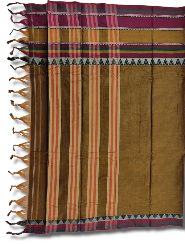 Khaki_Rangoli_Border_Narayanpet_Pure_Handloom_Cotton_Sarees_with_Running_blouse_piece