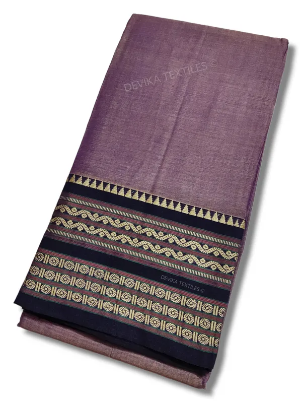 Levender_Orissa_Border_Narayanpet_Pure_Handloom_Cotton_Sarees_with_Running_blouse_piece
