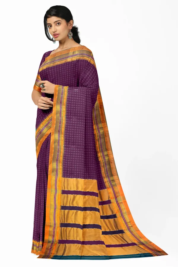 Magenta_Cottonsilk_Ilkal_starplus_pattern_saree_with_running_blouse_piece(same_as_saree)