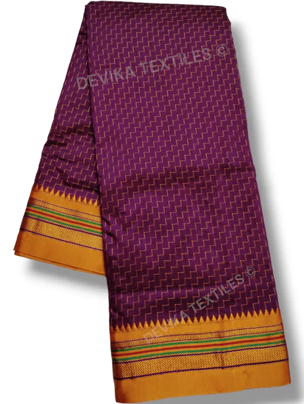Magenta_Ilkal_Zig_Zag_Pattern_Cottonsilk_Saree_with_running_blouse_piece