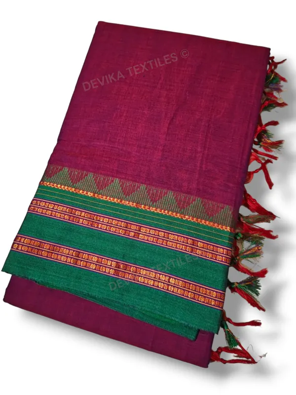 Magenta_Sanvi_Narayanpeth_Pure_Handloom_Cotton_Saree_With_Running_Blouse_Piece(Same_As_saree)