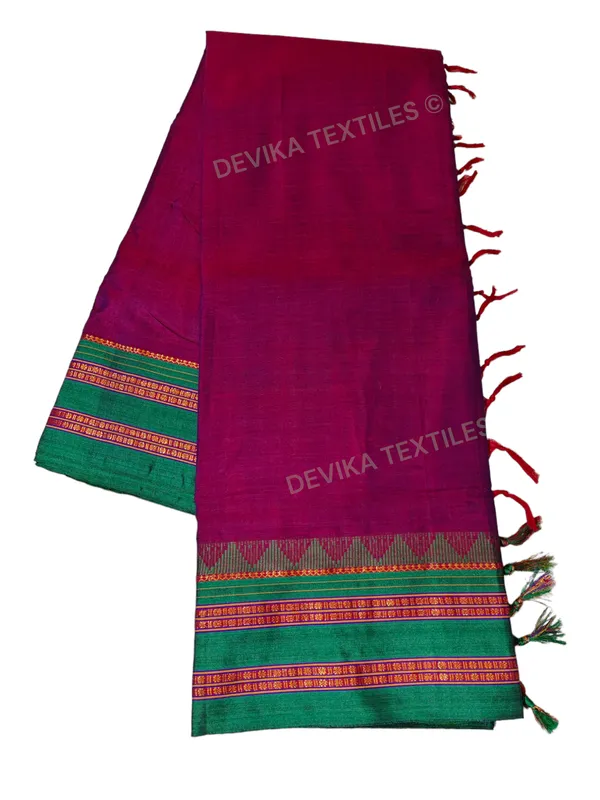 Magenta_Sanvi_Narayanpeth_Pure_Handloom_Cotton_Saree_With_Running_Blouse_Piece(Same_As_saree)