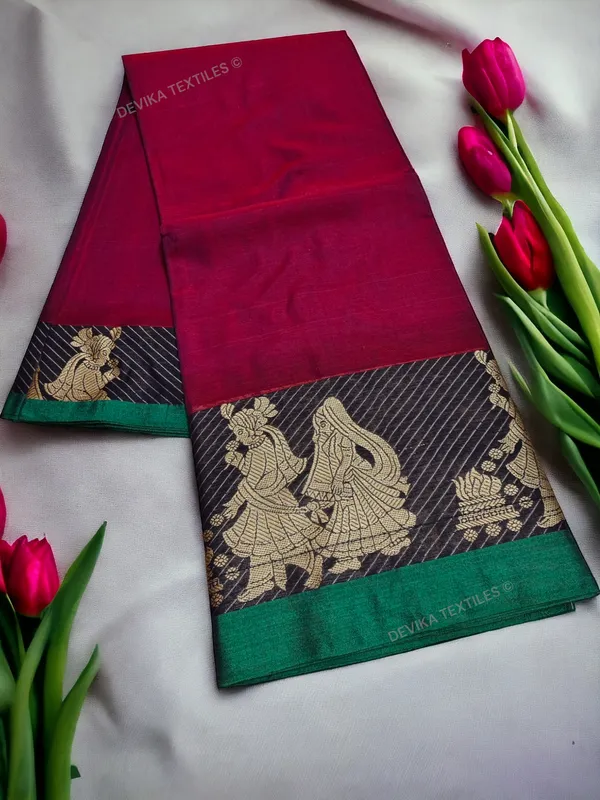 Magenta_Sapthapadhi_Narayanpeth_Pure_Handloom_Cotton_saree_with_Running_blouse_piece_(Same_As_Saree)