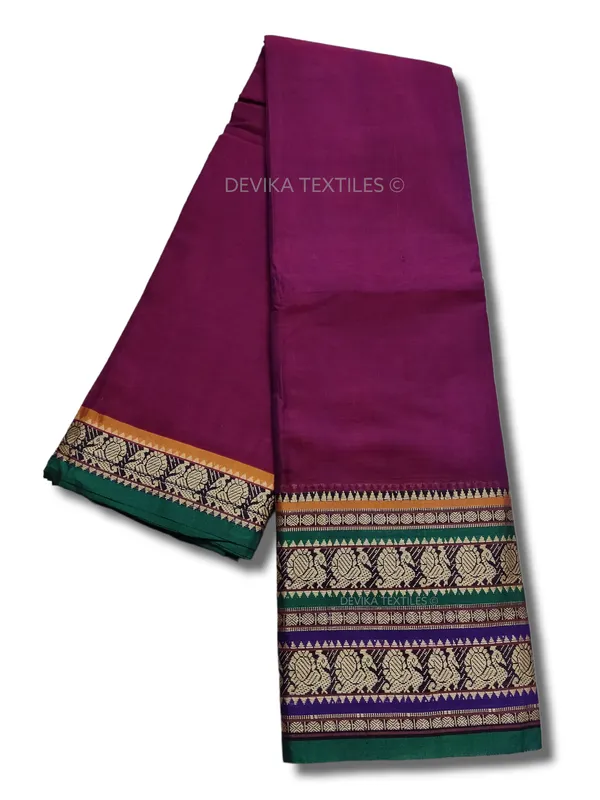Magenta_Shravvya_Border_Narayanpet_Pure_Handloom_Cotton_Sarees_with_Running_blouse_piece(Sam_as_saree)