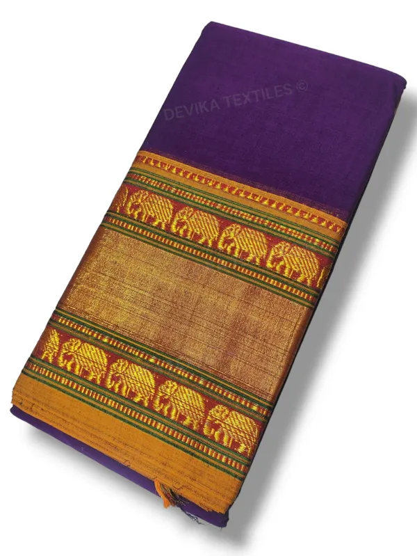 Meganta__Double_Elephant_Jari_Border_Narayanpeth_handloom_Cotton_Saree_with_Running_blouse_piece