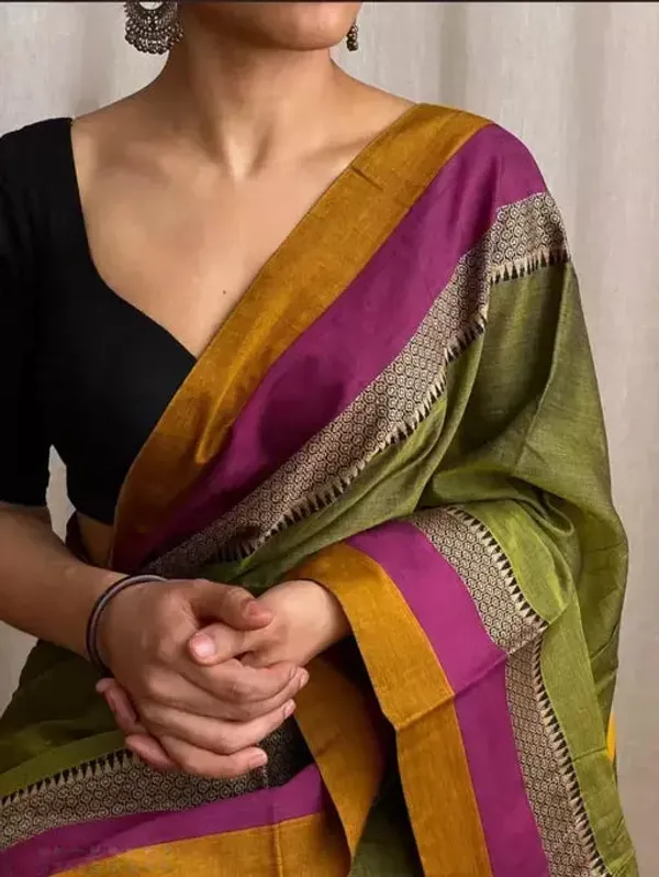Mehandi_Avani_Border_Narayanpet_Pure_Handloom_Cotton_Sarees_with_Running_blouse_piece
