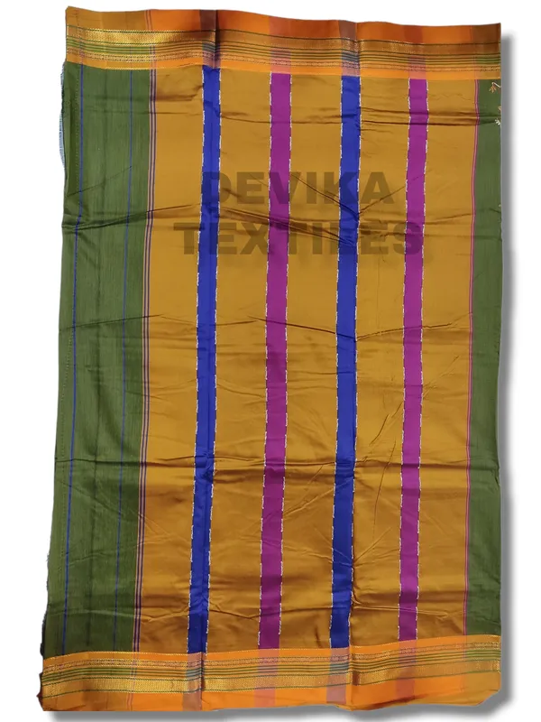Mehandi_color_Cottonsilk_ilkal_Kasuti_work_saree_with_running_blouse_piece