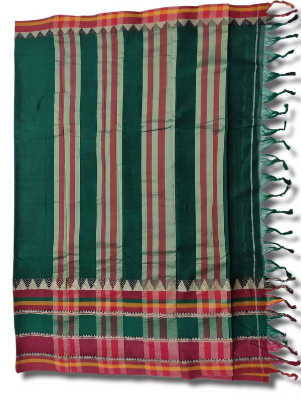 New_Bottle_green_Rangoli_Narayanapet_Pure_Mercerised_Cotton_Saree_with_Running_blouse_piece_(same_as_saree)