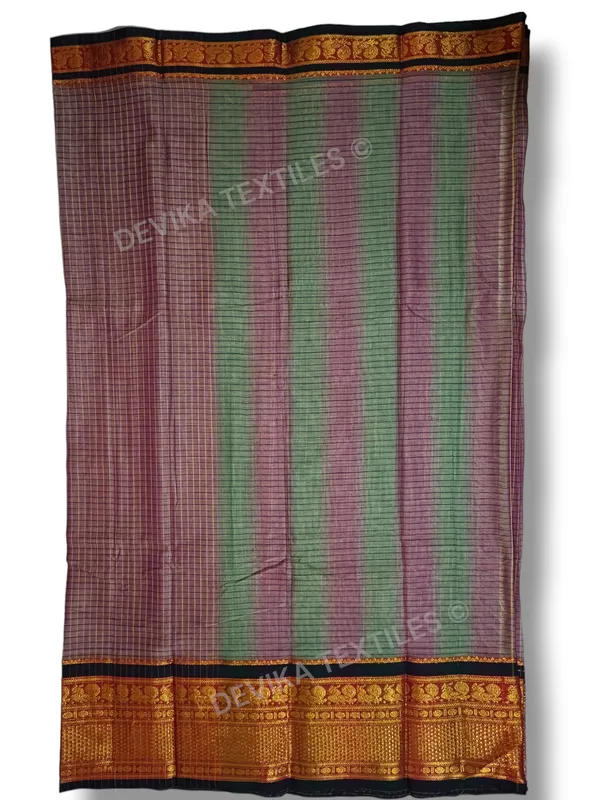 Peacock_Checks_Narayan_peth_Pure_Handloom_Cotton_Saree_with_running_blouse_piece_(Same_As_saree)