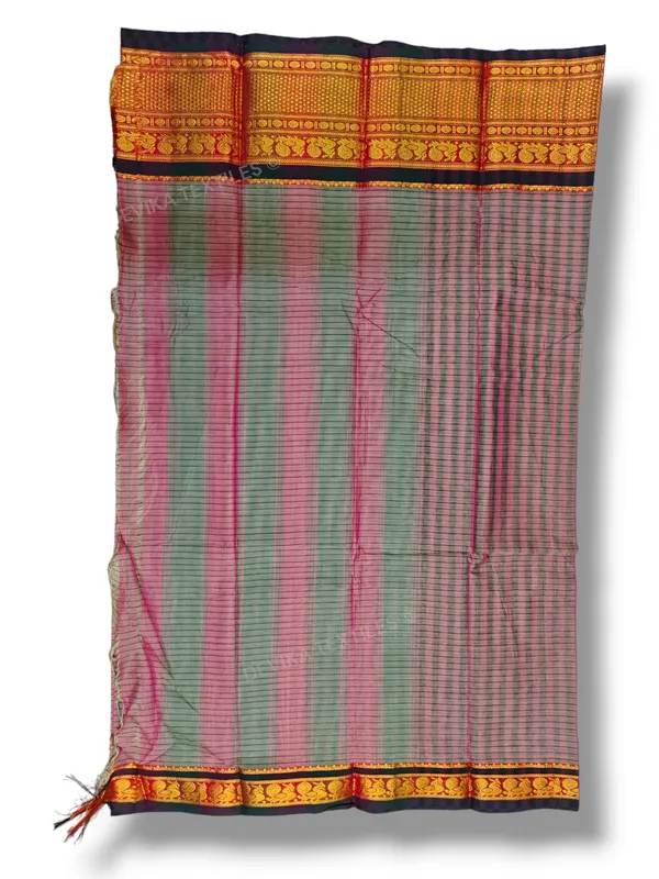 Peacock_Checks_Narayan_peth_Pure_Handloom_Cotton_Saree_with_running_blouse_piece_(Same_As_saree)