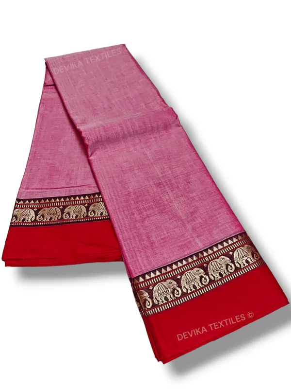 Pinkish_Grey_Elephant_Border_Narayanapet_Pure_Cotton_saree_with_running_blouse_piece_(same_as_saree)