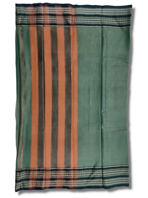 Pista_Orissa_Border_Narayanpet_Pure_Handloom_Cotton_Sarees_with_Running_blouse_piece