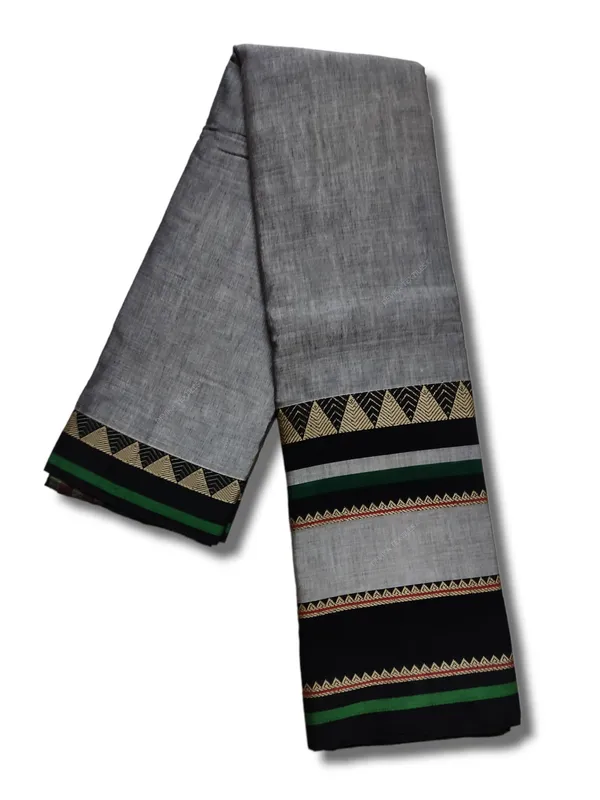 Pure_Grey_Rangoli_Border_Narayanpet_Pure_Handloom_Cotton_Sarees_with_Running_blouse_piece