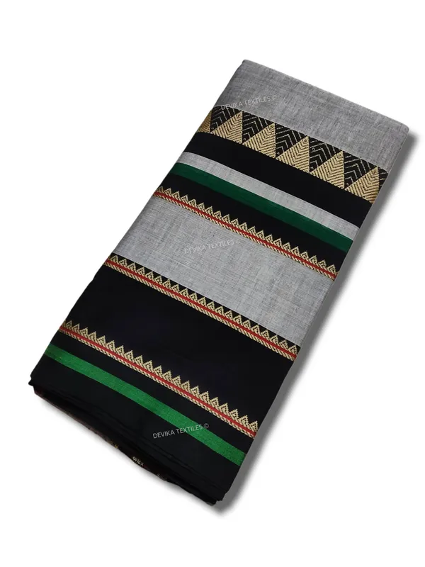 Pure_Grey_Rangoli_Border_Narayanpet_Pure_Handloom_Cotton_Sarees_with_Running_blouse_piece
