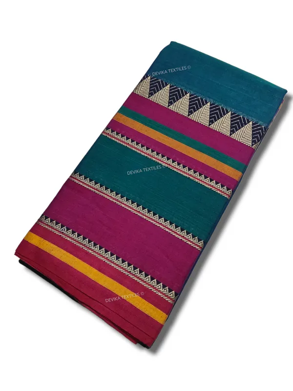 Rama_Color_Rangoli_Border_Narayanpet_Pure_Handloom_Cotton_Sarees_with_Running_blouse_piece