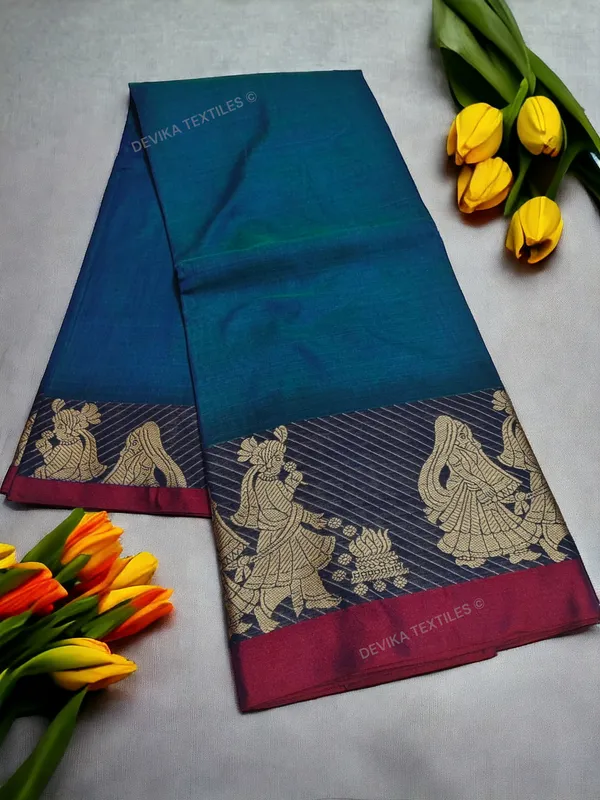 Rama_Green_Sapthapadhi_Narayanpeth_Pure_Handloom_Cotton_saree_with_Running_blouse_piece_(Same_As_Saree)