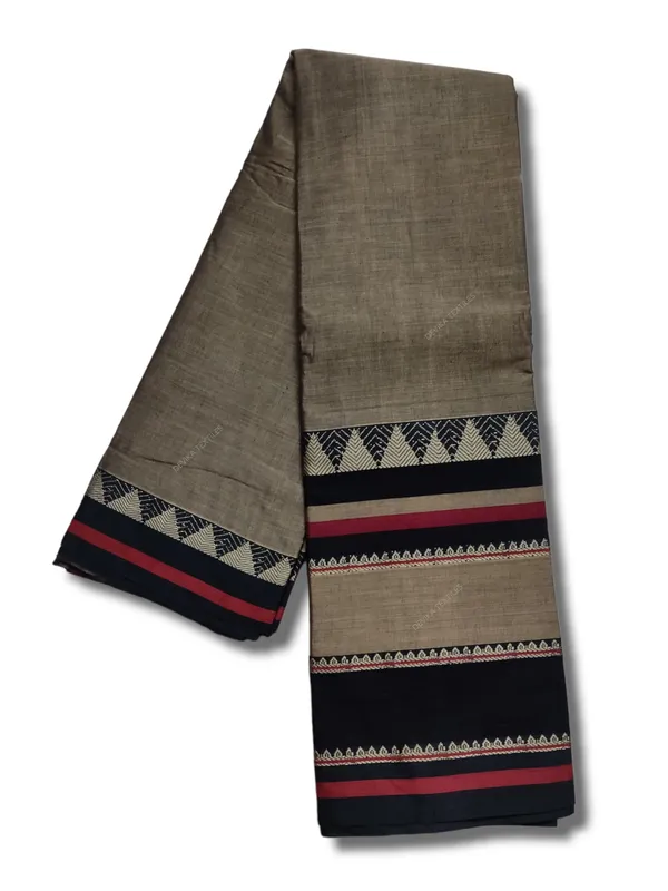 Rangoli_Charcoal_Grey_Narayanpet_Pure_Cotton_saree_with_Running_blouse_piece
