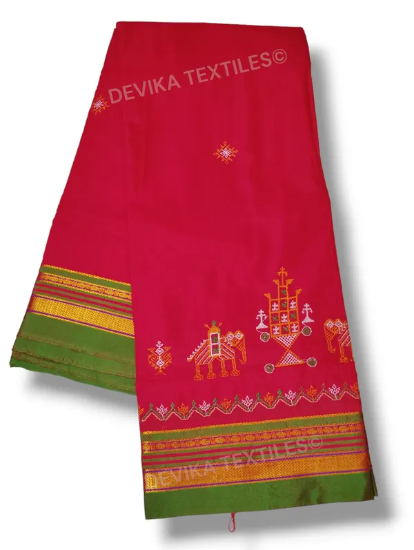 ilkal_Kasuti_work_cottonsilk__saree_with_running_blouse_piece