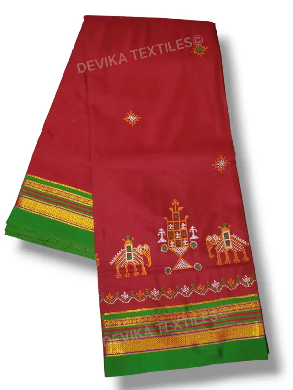 ilkal_Kasuti_work_cottonsilk__saree_with_running_blouse_piece