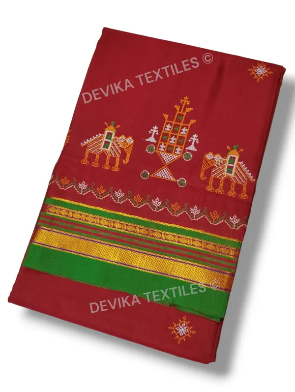 ilkal_Kasuti_work_cottonsilk__saree_with_running_blouse_piece