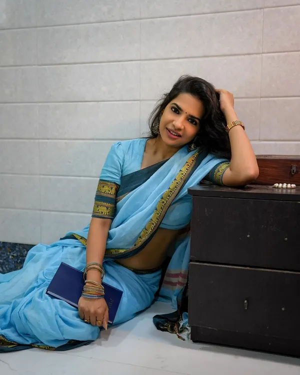 Sky_Blue_Elephant_Border_Narayanpeth_Pure_Cotton_saree_with_Running_Blouse_piece_(same_as_saree)